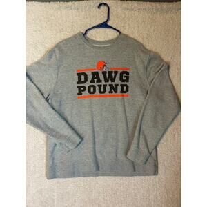 Dawg Pound NFL team apparel gray sweatshirt size XLarge.